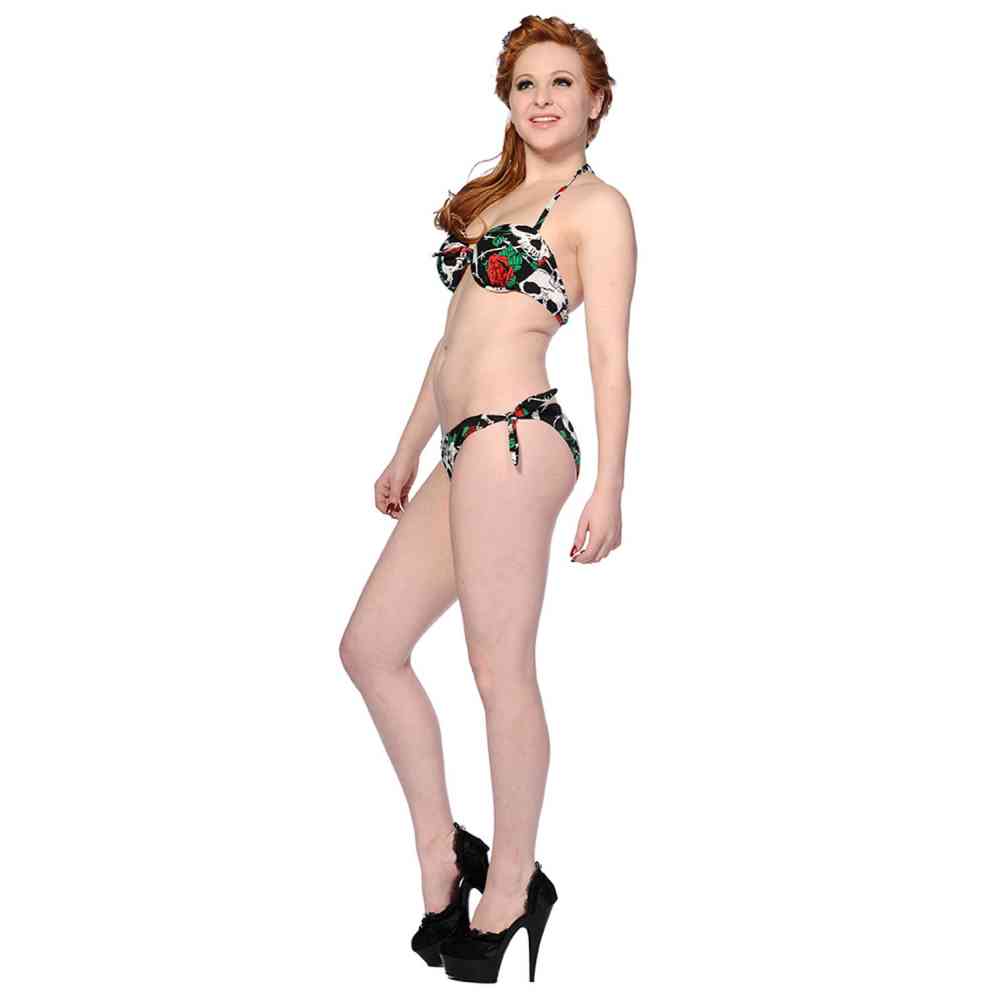 Banned Banned Skull Roses Bikini set Black Attitude Europe